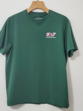 Vineyard Vines Green Cotton Whale Tee Medium